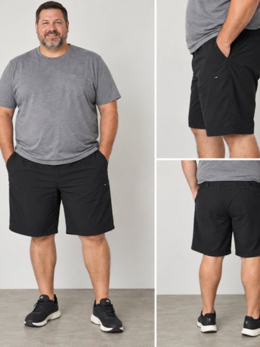 Wrangler Outdoor Mens Black Performance Field Utility Relaxed Fit Shorts Sz 48